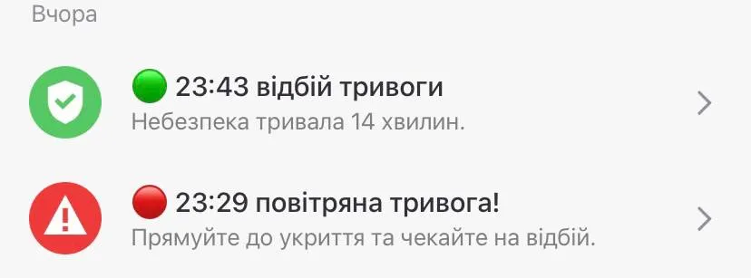 Тривога тривала 24 хвилини