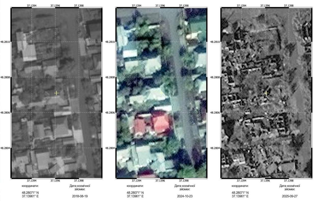 Спутниковые снимки показывают, как уцелевшее жилье превратилось в сплошные руины Спутниковые снимки