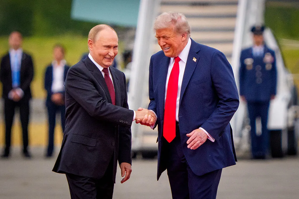 После встречи Трампа и Путина на Аляске российская пропаганда постоянно отмечала "дух Анкориджа". Фото Getty Images