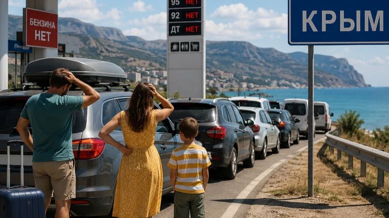 Некоторые россияне все-таки заезжали в Крым, чтобы удостовериться в проблемах и сейчас уехать из него по собственному желанию. Фото: dzen