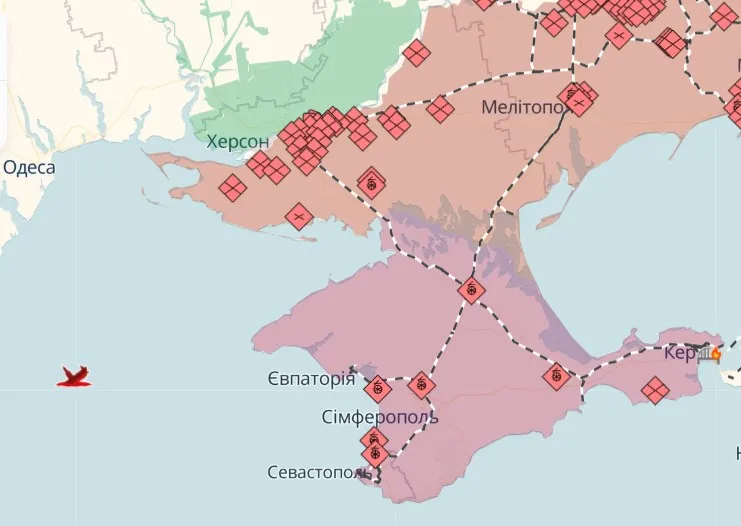 Крым на карте, источник: DeepStateMap