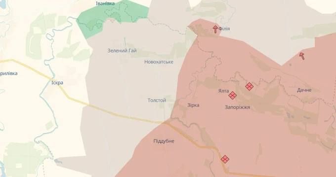 Новохатское на картах DeepState все еще обозначено, как серая зона. Новохатское на картах DeepState