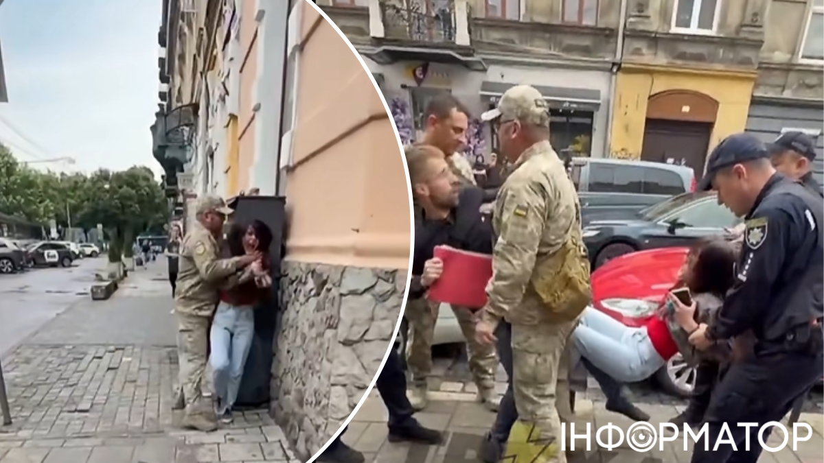 Во Львове работник ТЦК напал на женщину и схватил ее за горло во время задержания мужчины - Лубинец и военкомы уже отреагировали