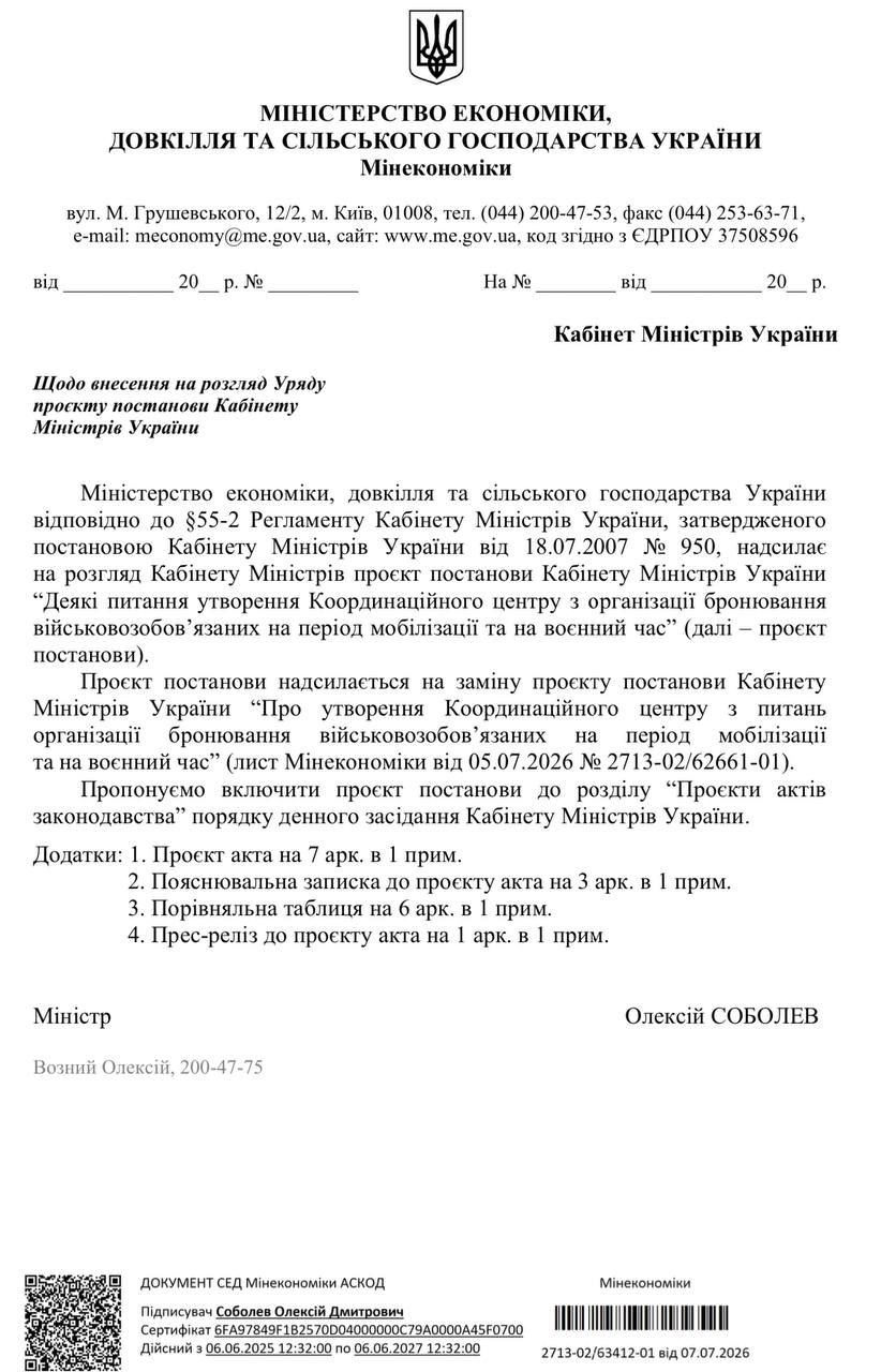 Проект постановления Кабмина