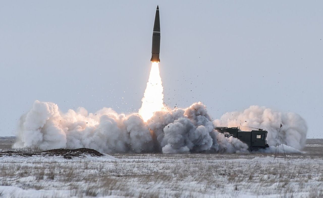 Пуск балістичної ракети ОТРК Искандер-М з полігону Капустін Яр в Астраханській області. Фото з відкритих джерел Пуск балістичної ракети ОТРК Искандер-М з полігону Капустін Яр в Астраханській області. Фото з відкритих джерел