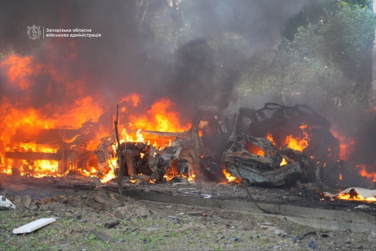 Ворожа атака по місту, фото: Запорізька ОВА Ворожа атака по місту, фото: Запорізька ОВА