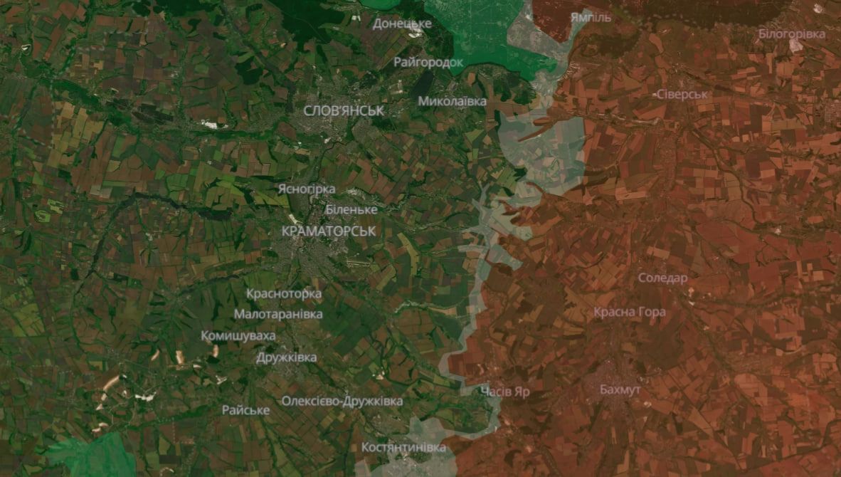 Карта боїв на Донеччині станом на 22 липня