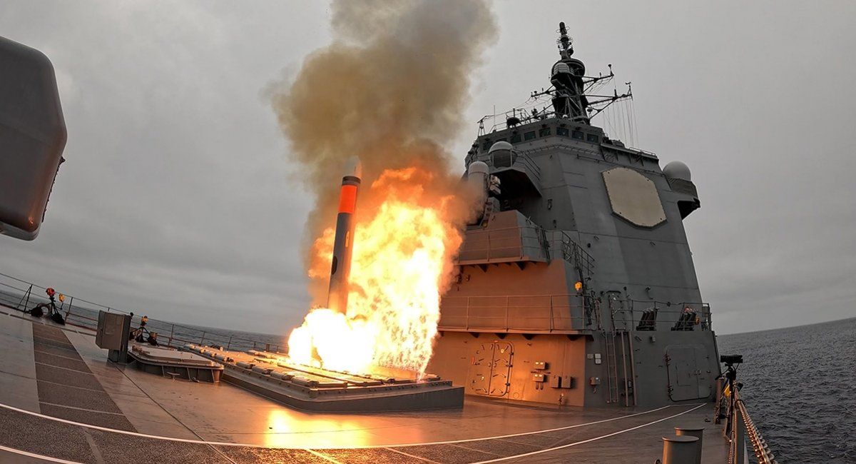 Запуск крилатої ракети BGM-109 Tomahawk з борту японського есмінця JS Chōkai 29 липня. Фото: JMSDF