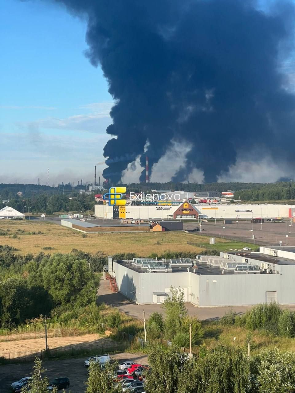Пожар в Ярославле после атаки