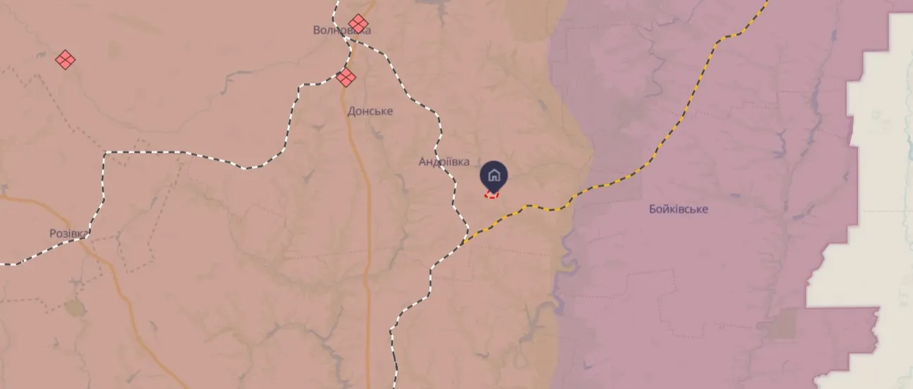Мирне на мапі, джерело: Deepstatemap