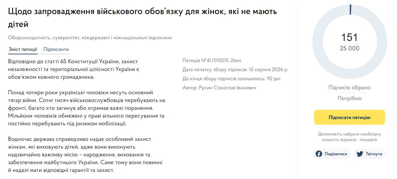 Текст петиции