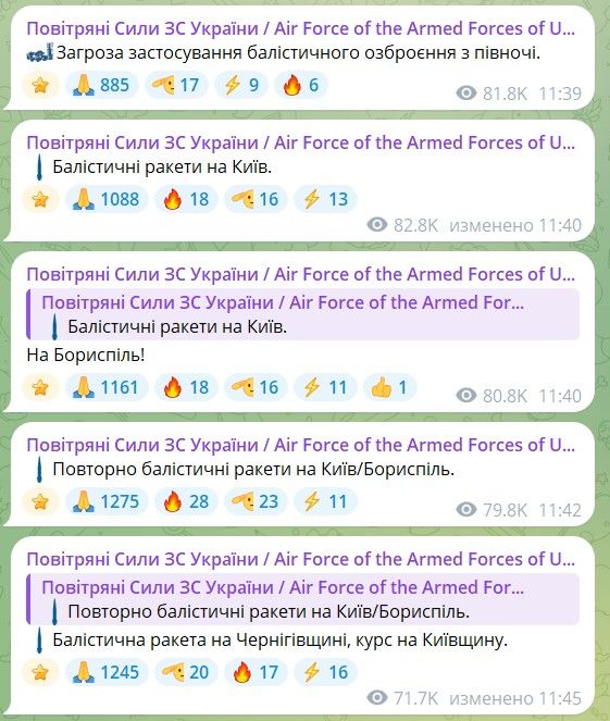 Попередження Повітряних сил про загрозу Попередження Повітряних сил про загрозу