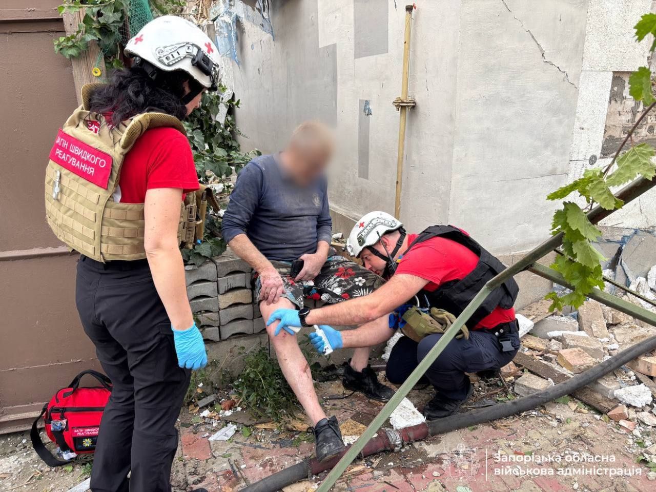 В результаті ворожого обстрілу постраждала одна людина, фото: Запорізька ОВА В результаті ворожого обстрілу постраждала одна людина, фото: Запорізька ОВА