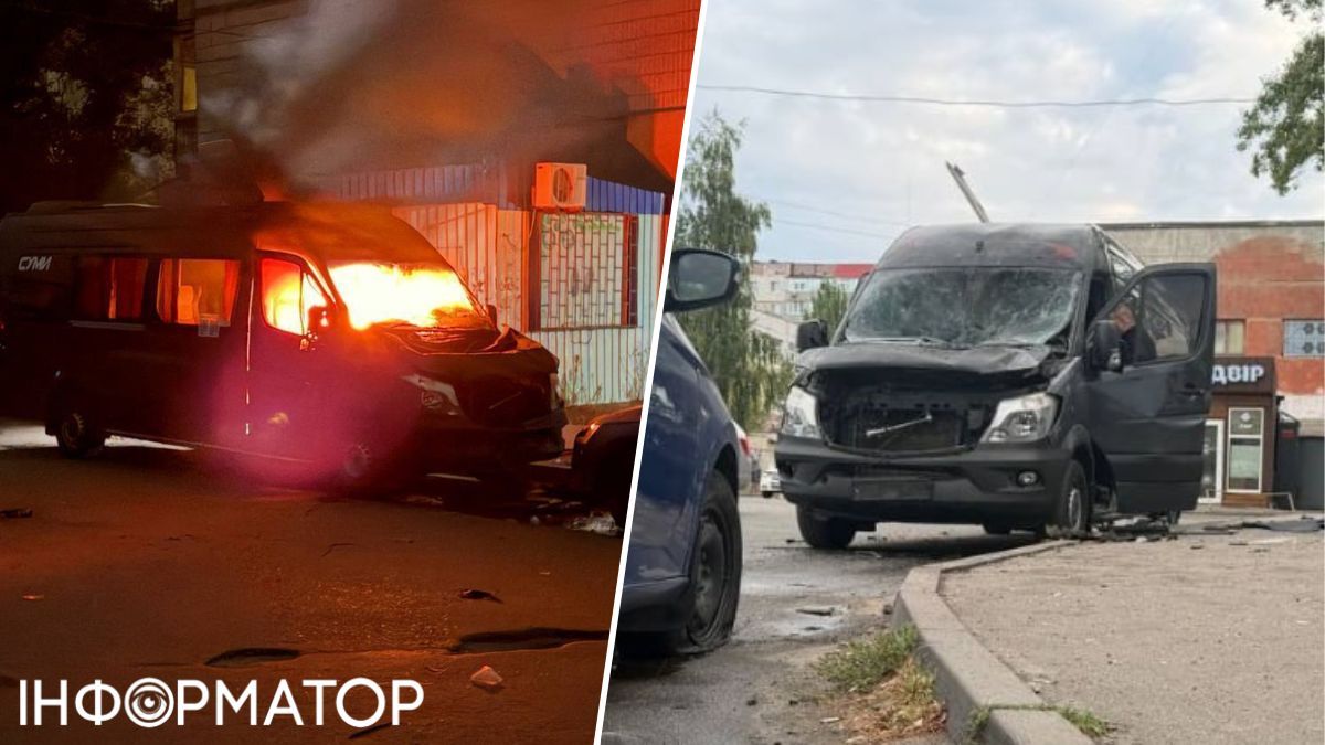 У Сумах російський безпілотник влучив в авто - вирувала пожежа