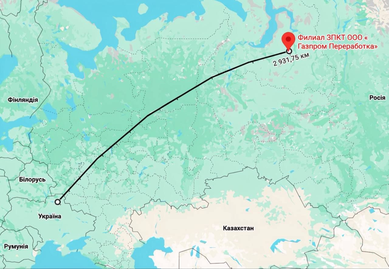 Відстань від України до ураженої цілі Відстань від України до ураженої цілі