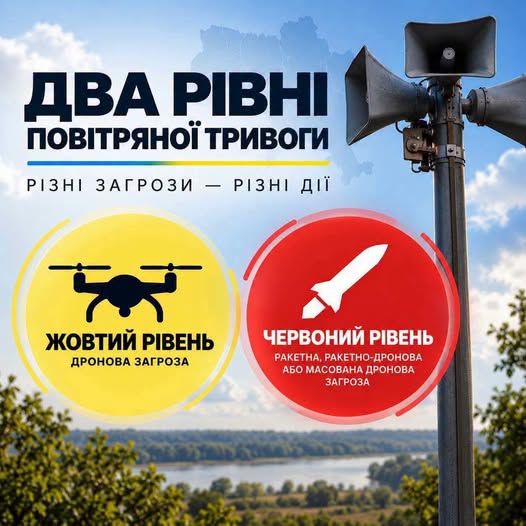 В Україні вже два рівні тривог