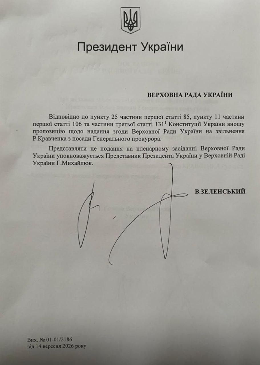 Представление президента Владимира Зеленского Документ