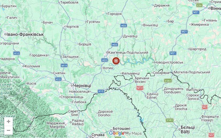 Землетрясение зафиксировали в Каменец-Подольском районе Карта
