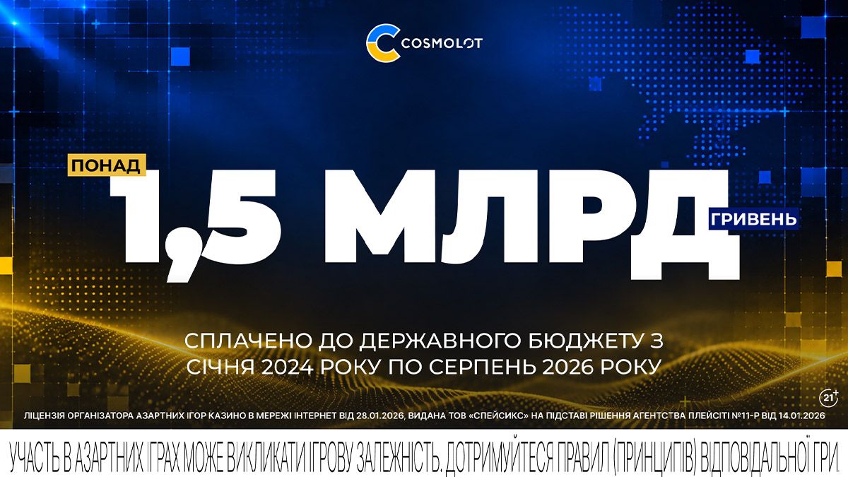 Cosmolot сплатив понад 1,5 мільярда гривень податків
