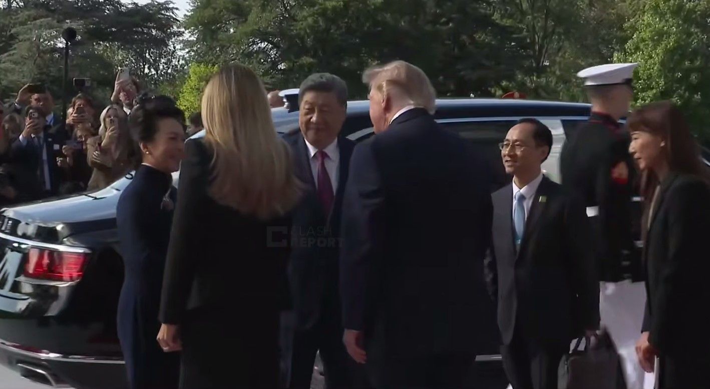 Сі Цзіньпін прибув до Білого дому на зустріч із Трампом, скриншот з відео Сі Цзіньпін прибув до Білого дому на зустріч із Трампом, скриншот з відео