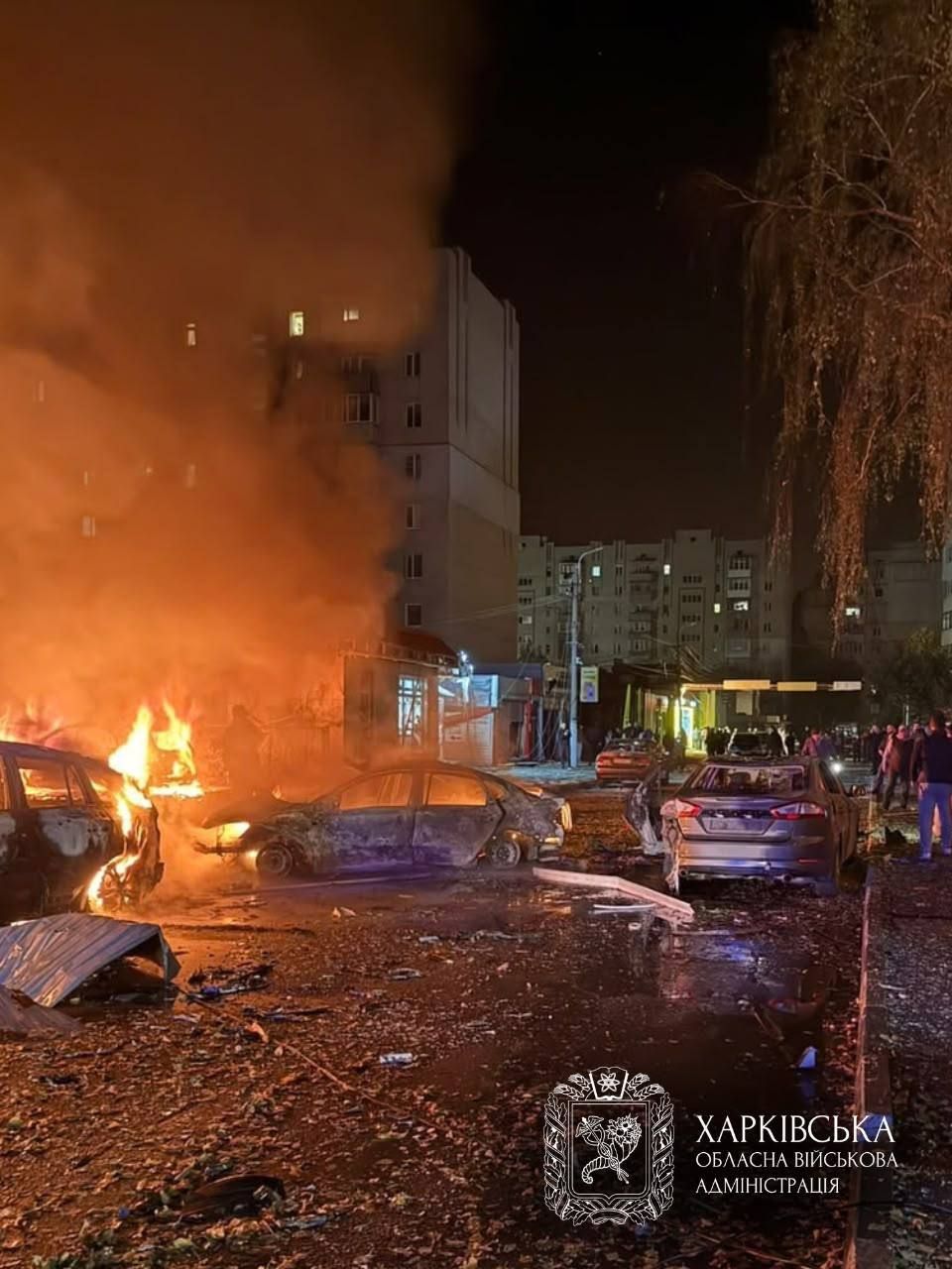 Последствия ракетного удара по пригороду Харькова, фото: Харьковская ОВА