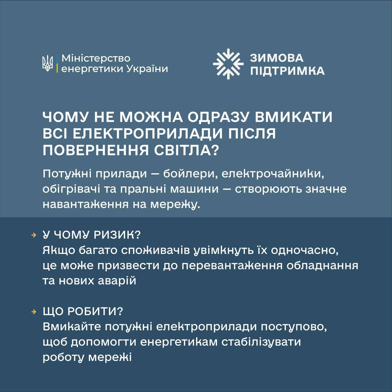 Вмикати прибори не варто одразу після включення світла Інструкція