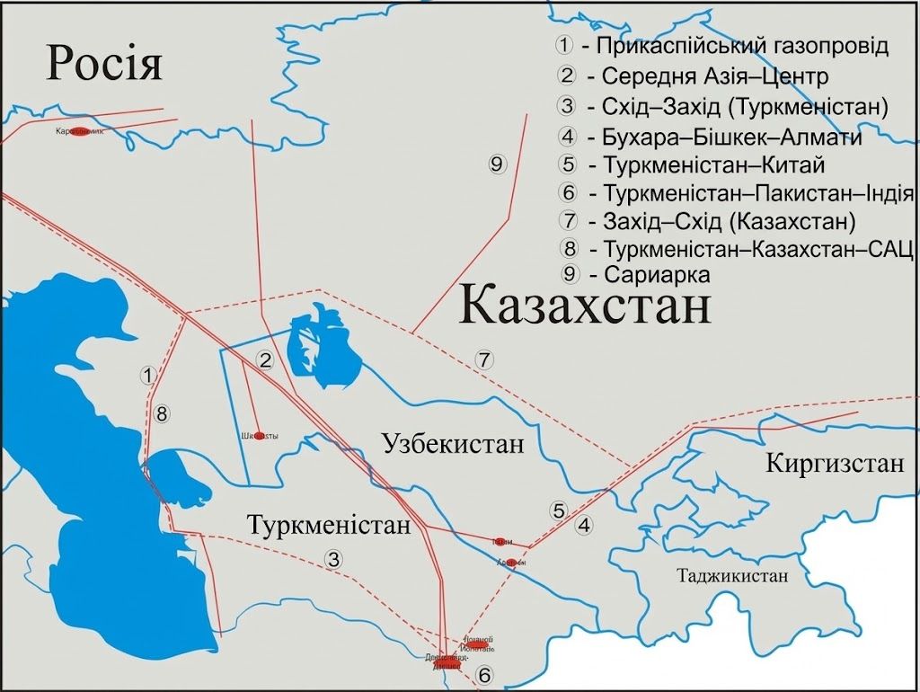 Связывает Россию с государствами Центральной Азии карта