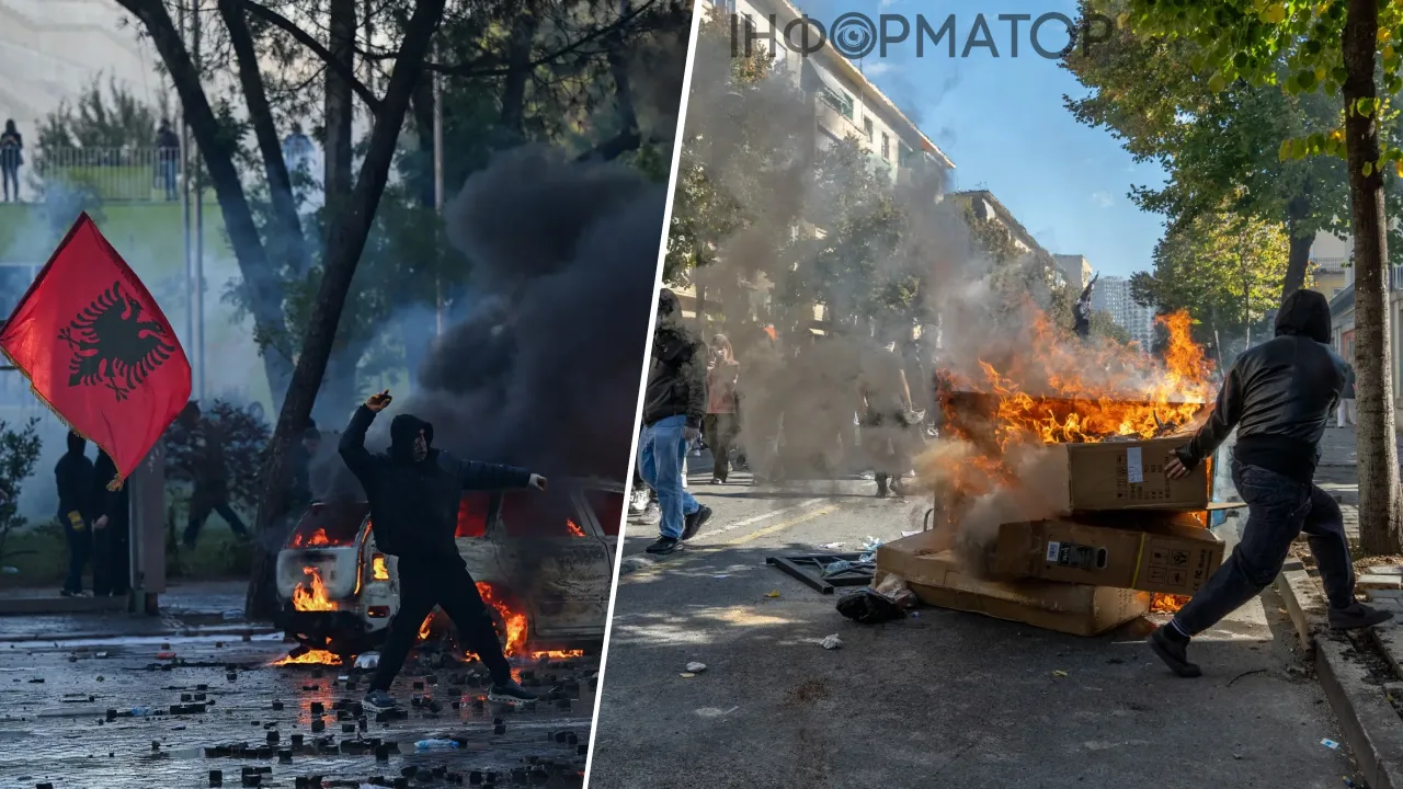 Протесты Тирана полиция