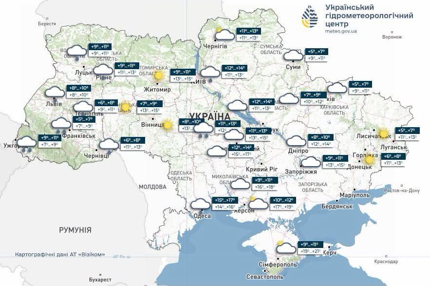 прогноз погоды в Украине