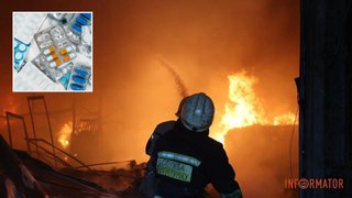 В Днепре в результате атаки рф возник пожар на центральном складе сети аптек «Мед-Сервис»