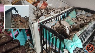Обвалился потолок: как выглядит дом, в котором живет семья с пострадавшими во время вражеской атаки по Днепру 12 февраля