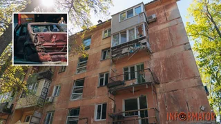 Потрощені фасади, вибиті вікна та спалені авто: як виглядає місце удару ворожого дрона у Дніпрі у ніч на 7 травня