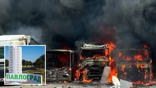 Войска рф атаковали Павлоград: загорелись грузовики на СТО