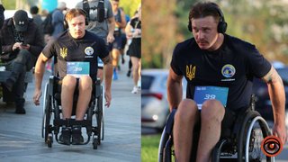 42 кілометри заради побратимів: у Дніпрі ветеран Анатолій Жумік подолав марафон на кріслі колісному