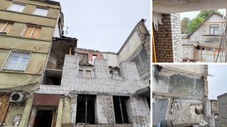 Відбудовують під'їзд з нуля: у Дніпрі відновлюють будинок на Старокозацькій, в який влучив "Шахед"