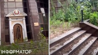Вже схоже на Чорнобиль - посольство Білорусі у Києві поросло бур'янами вщент