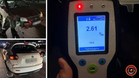 “Драгер” показав перевищення норми алкоголю в 13 разів: у Дніпрі нетверезий водій Kia врізався в Nissan