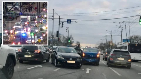 В Днепре Слобожанский проспект застыл в пробках вечером пятницы