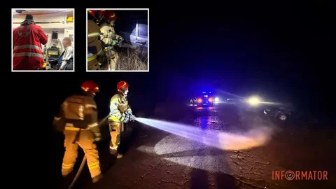 В Днепропетровской области ВАЗ столкнулся с грузовиком: водителя из автомобиля вырезали спасатели