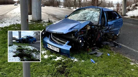 На трассе Днепр – Кривой Рог Chevrolet врезался в столб: пострадали четыре человека