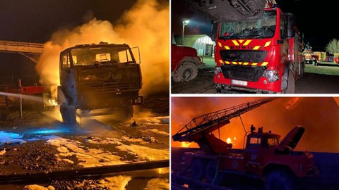 В Самаровском районе во время ликвидации пожара спасатели попали под повторный обстрел: служебный автомобиль уничтожен до основания