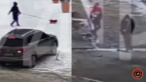 В Днепре на улице Квитки Цисык из-за водителей "страдают" защитные антипарковочные столбики