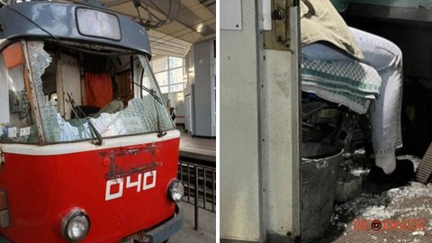 У Кривому Розі вандал розтрощив лобове скло трамвая: уламками посікло водійку транспорту