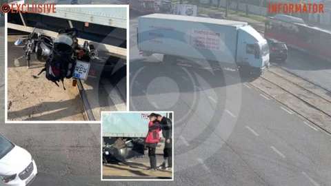 В Днепре на проспекте Богдана Хмельницкого мотоциклист влетел в грузовик: момент ДТП