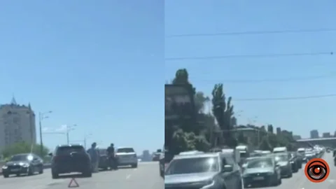 У Дніпрі на Слобожанському проспекті через потрійну ДТП на віадуці утворився величезний затор