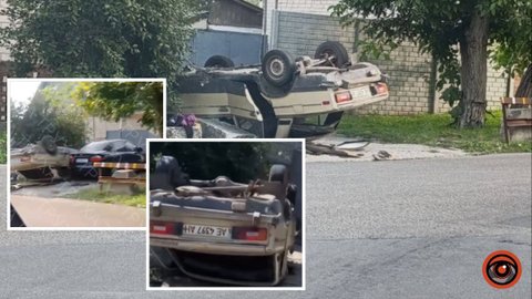 У Дніпрі на Орлівській декілька днів лежить перекинутий ВАЗ: що відомо