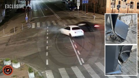 У Дніпрі на Воскресенській після зіткнення з Daewoo Audi влетіла у поштомат «Нової пошти»: відео моменту ДТП