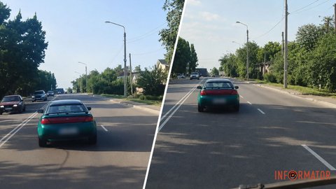 В Кривом Роге водитель на Mazda не пропускала "скорую" с включенными маячками
