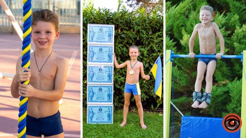 7-річний хлопець з Дніпропетровської області встановив п'ять силових рекордів заради миру
