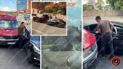 У центрі Дніпра водій Tesla дрифтував, врізався в маршрутку та ледь не влетів у зупинку
